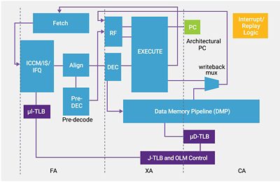 Diagram of ARC EM Processor Architecture for Edge Devices